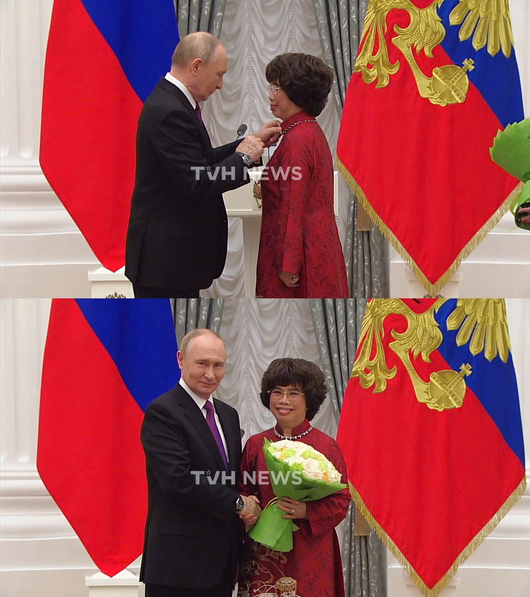 Tự hào Doanh nhân Việt Nam – Bà Thái Hương được Tổng thống Nga Vladimir Putin trao tặng Huân chương Nhà nước tại Điện Kremlin